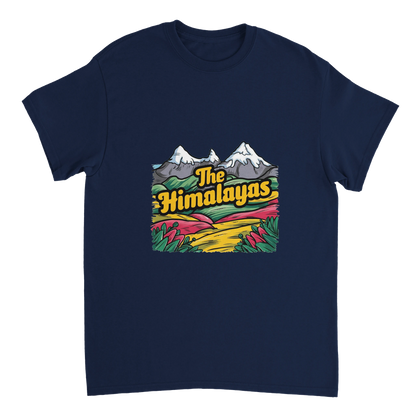 navy Himalayas Unisex Travel T-Shirt perfect for travelers and gift seekers