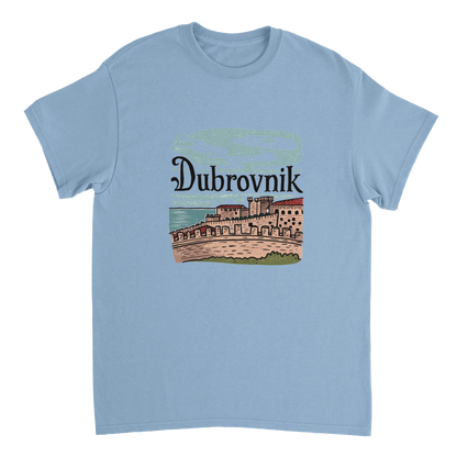 light blue Dubrovnik Croatia Unisex Travel T-Shirt perfect for travelers and gift seekers