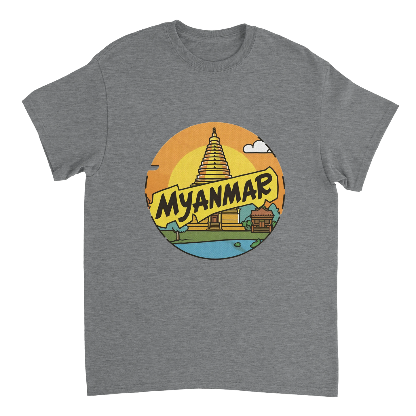 sport grey Myanmar Unisex Travel T-Shirt perfect for travelers and gift seekers