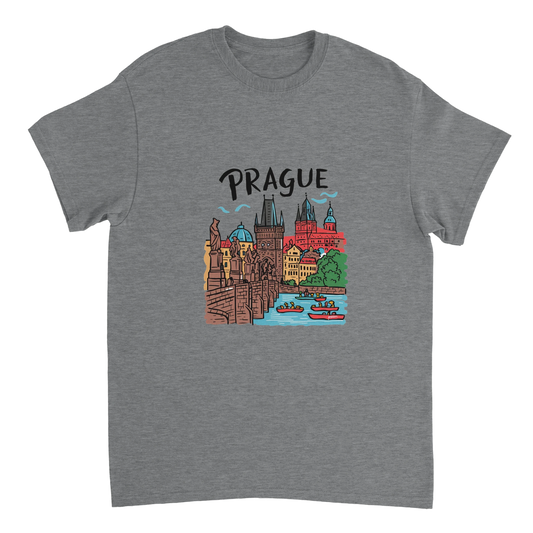 sport grey Prague Czechia Unisex Travel T-Shirt perfect for travelers and gift seekers