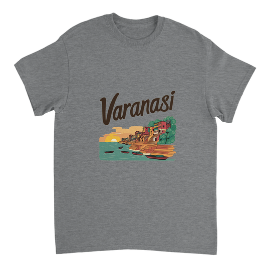 sport grey Varanasi India Unisex Travel T-Shirt perfect for travelers and gift seekers