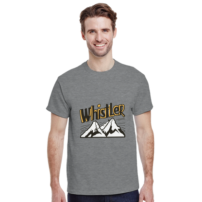 Whistler Canada Unisex Travel T-Shirt featuring a man perfect for travelers and gift seekers