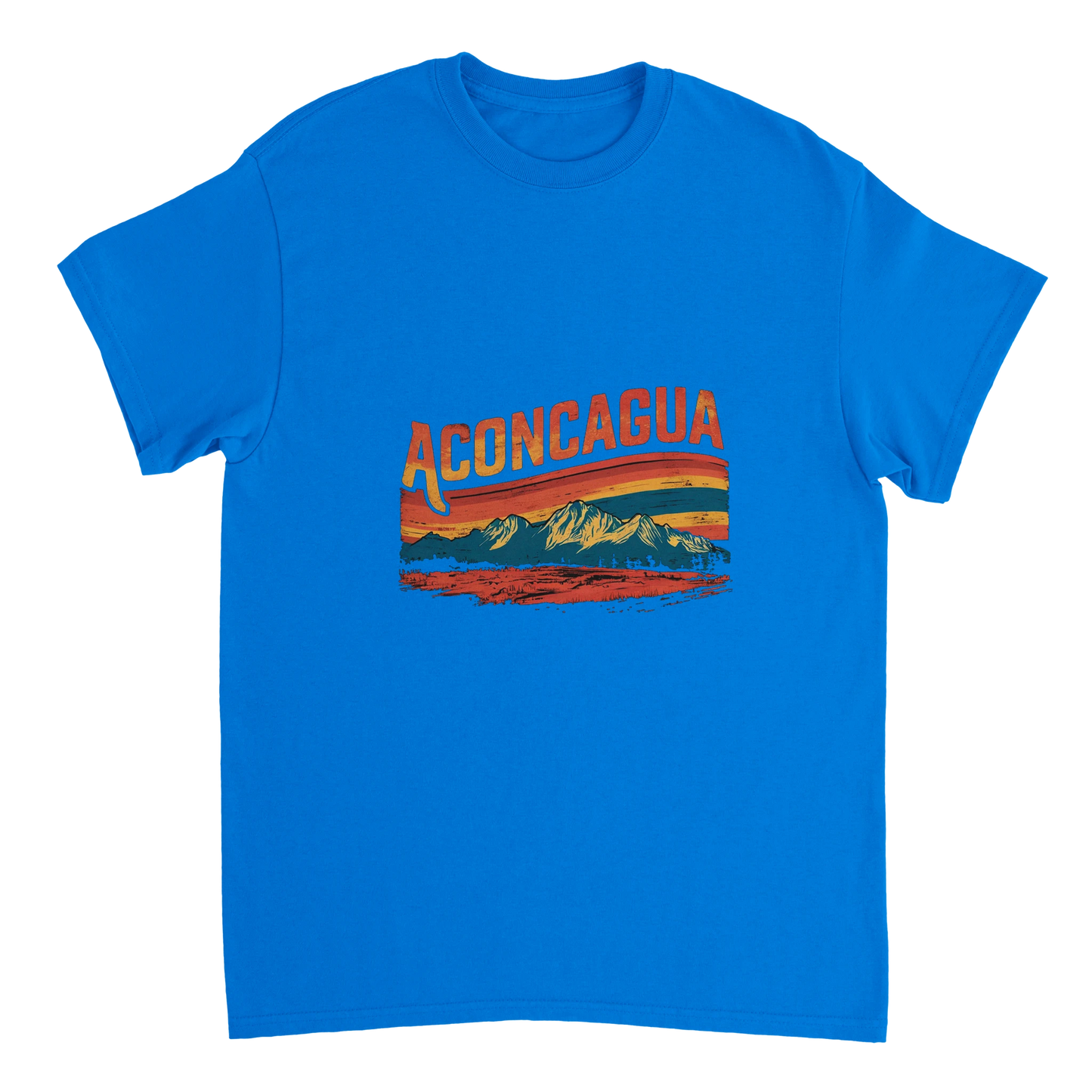 royal blue Aconcagua Argentina Unisex Travel T-Shirt perfect for travelers and gift seekers