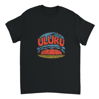 black Uluru Australia Unisex Travel T-Shirt perfect for travelers and gift seekers