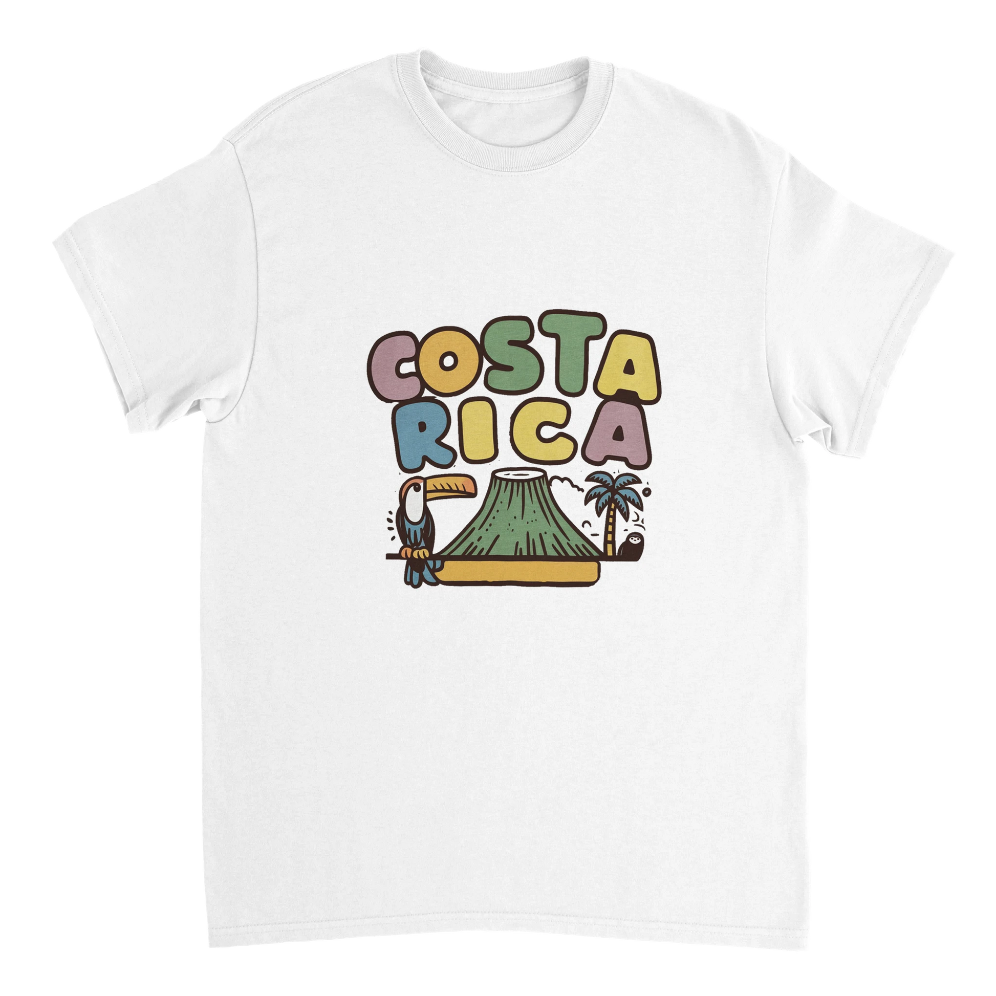 white Costa Rica Unisex Travel T-Shirt perfect for travelers and gift seekers