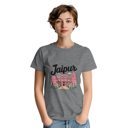 Jaipur India Unisex Travel T-Shirt featuring a person perfect for travelers and gift seekers