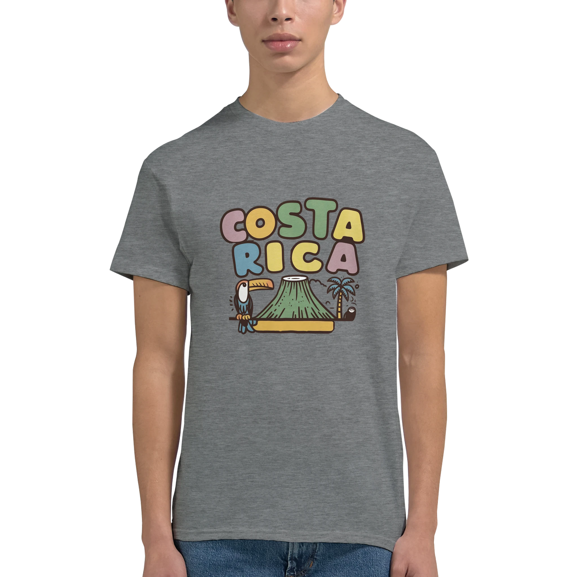 Costa Rica Unisex Travel T-Shirt featuring a man perfect for travelers and gift seekers