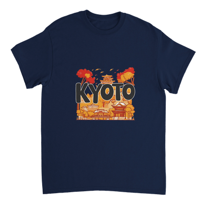 navy Kyoto Japan Unisex Travel T-Shirt perfect for travelers and gift seekers