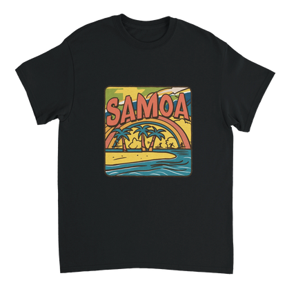 black Samoa Unisex Travel T-Shirt perfect for travelers and gift seekers