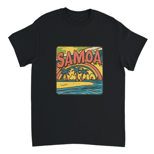 black Samoa Unisex Travel T-Shirt perfect for travelers and gift seekers