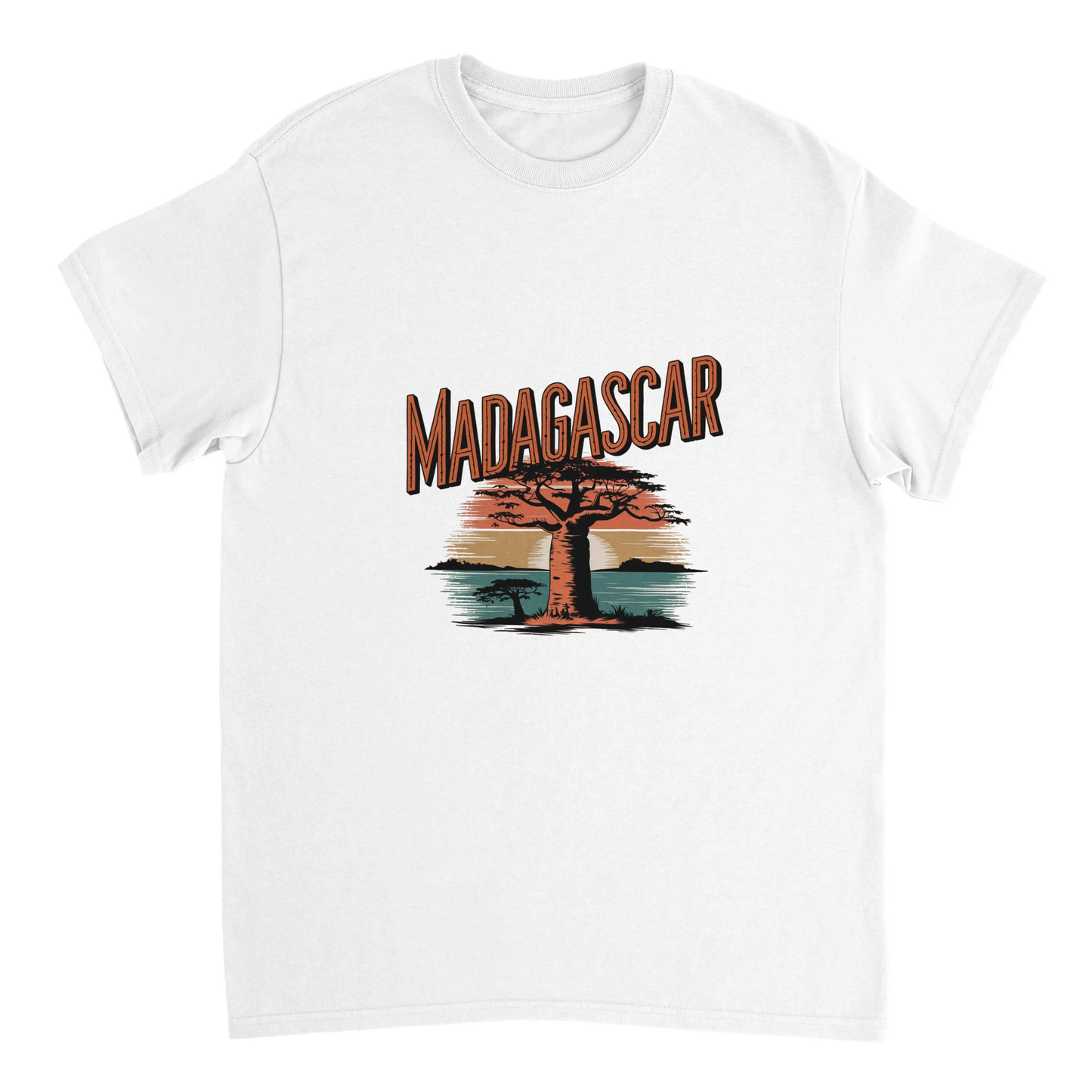 white Madagascar Unisex Travel T-Shirt perfect for travelers and gift seekers