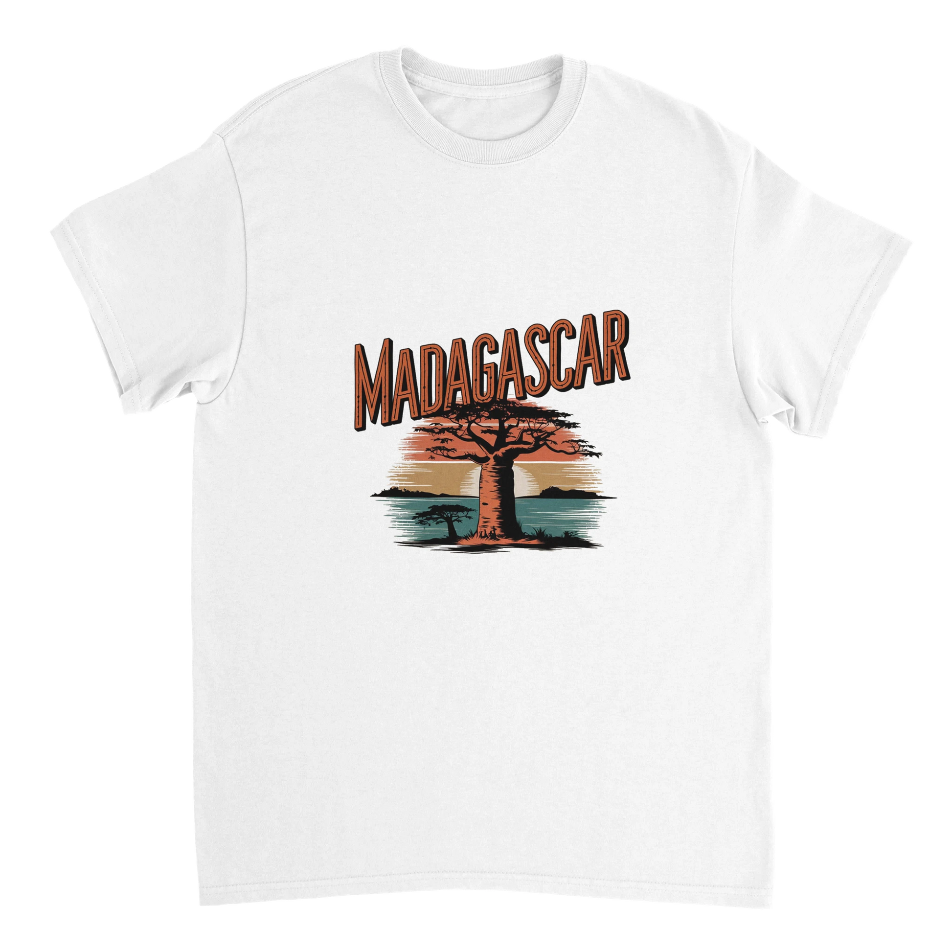 white Madagascar Unisex Travel T-Shirt perfect for travelers and gift seekers