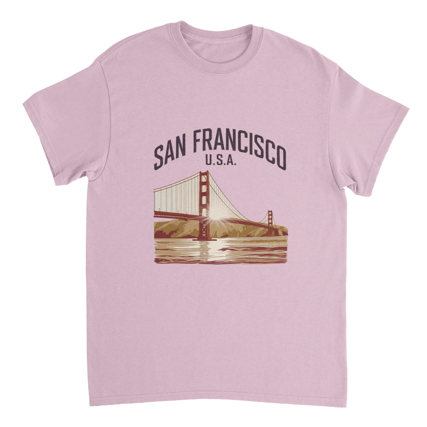 light pink San Francisco USA Unisex Travel T-Shirt perfect for travelers and gift seekers