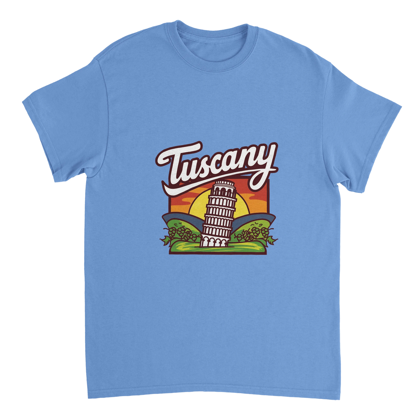 carolina blue Tuscany Italy Unisex Travel T-Shirt perfect for travelers and gift seekers