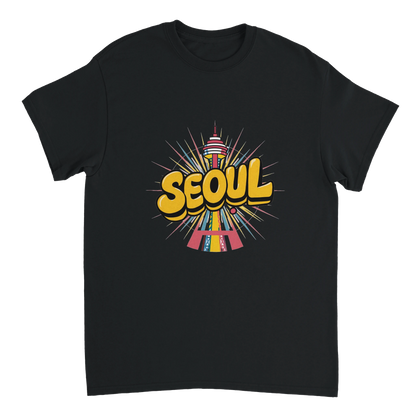 black Seoul South Korea Unisex Travel T-Shirt perfect for travelers and gift seekers