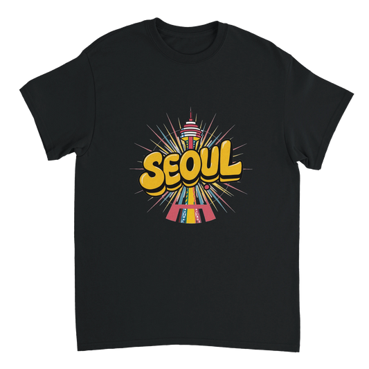black Seoul South Korea Unisex Travel T-Shirt perfect for travelers and gift seekers