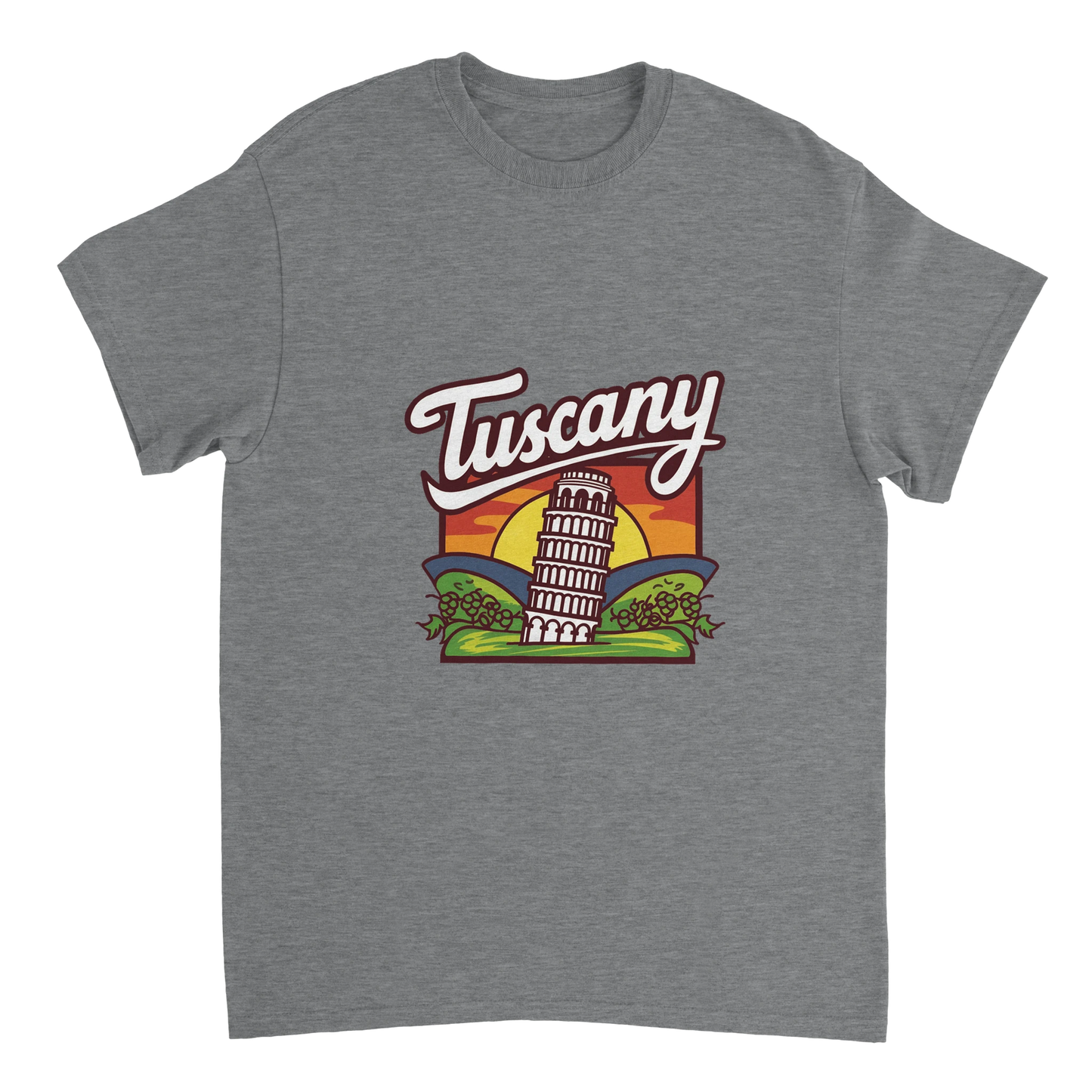 sport grey Tuscany Italy Unisex Travel T-Shirt perfect for travelers and gift seekers