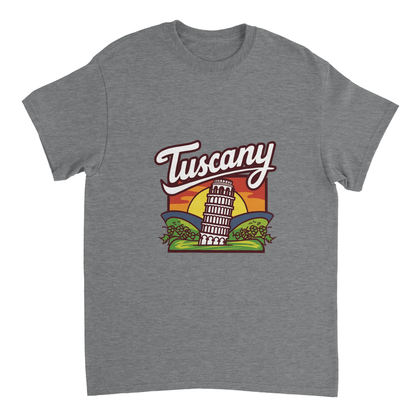sport grey Tuscany Italy Unisex Travel T-Shirt perfect for travelers and gift seekers