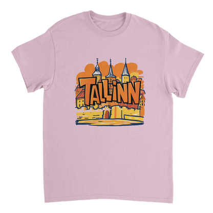 light pink Tallinn Estonia Unisex Travel T-Shirt perfect for travelers and gift seekers