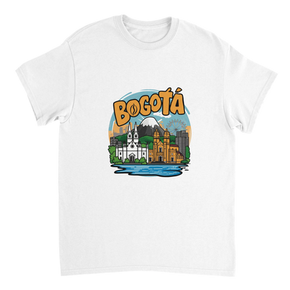 white Bogotá Colombia Unisex Travel T-Shirt perfect for travelers and gift seekers