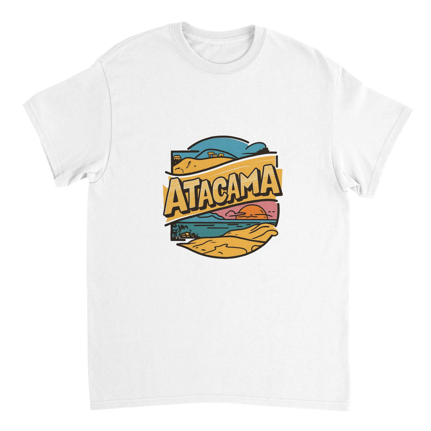 white Atacama Chile Unisex Travel T-Shirt perfect for travelers and gift seekers