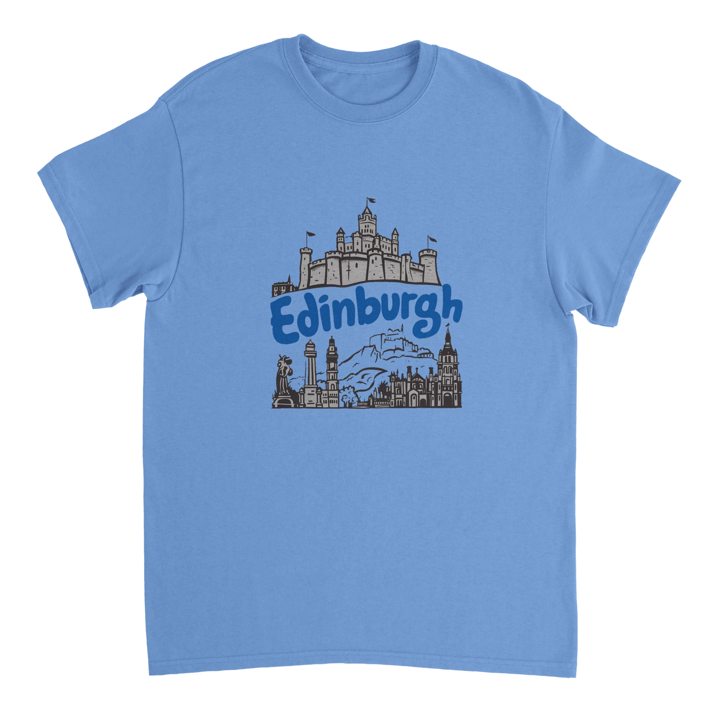 carolina blue Edinburgh Scotland Unisex Travel T-Shirt perfect for travelers and gift seekers