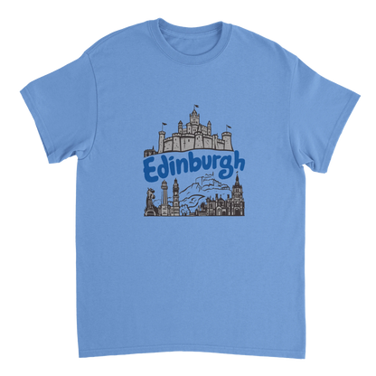 carolina blue Edinburgh Scotland Unisex Travel T-Shirt perfect for travelers and gift seekers