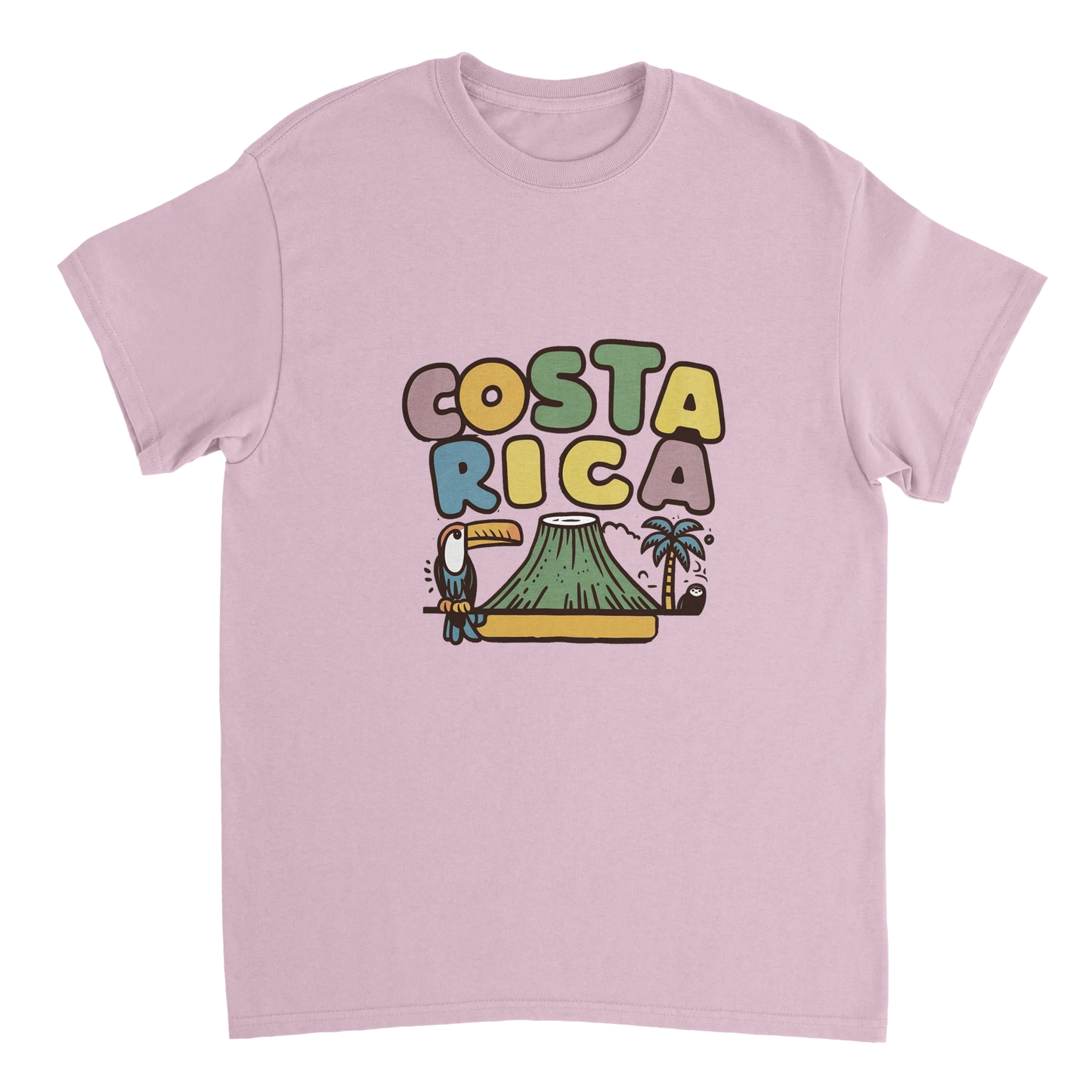 light pink Costa Rica Unisex Travel T-Shirt perfect for travelers and gift seekers