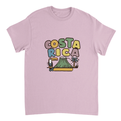 light pink Costa Rica Unisex Travel T-Shirt perfect for travelers and gift seekers