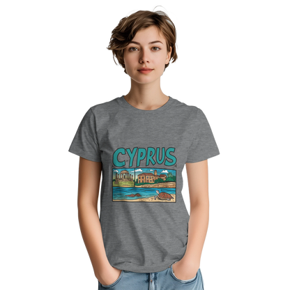 Cyprus Unisex Travel T-Shirt featuring a person perfect for travelers and gift seekers