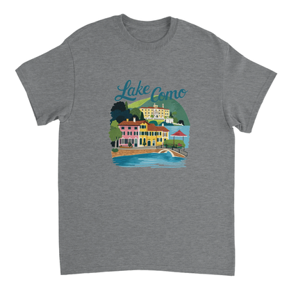 sport grey Lake Como Italy Unisex Travel T-Shirt perfect for travelers and gift seekers