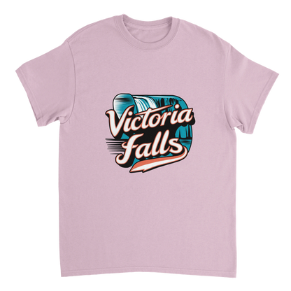 light pink Victoria Falls Unisex Travel T-Shirt perfect for travelers and gift seekers