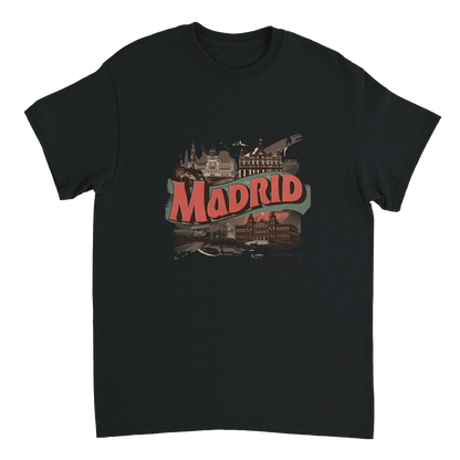 black Madrid Spain Unisex Travel T-Shirt perfect for travelers and gift seekers