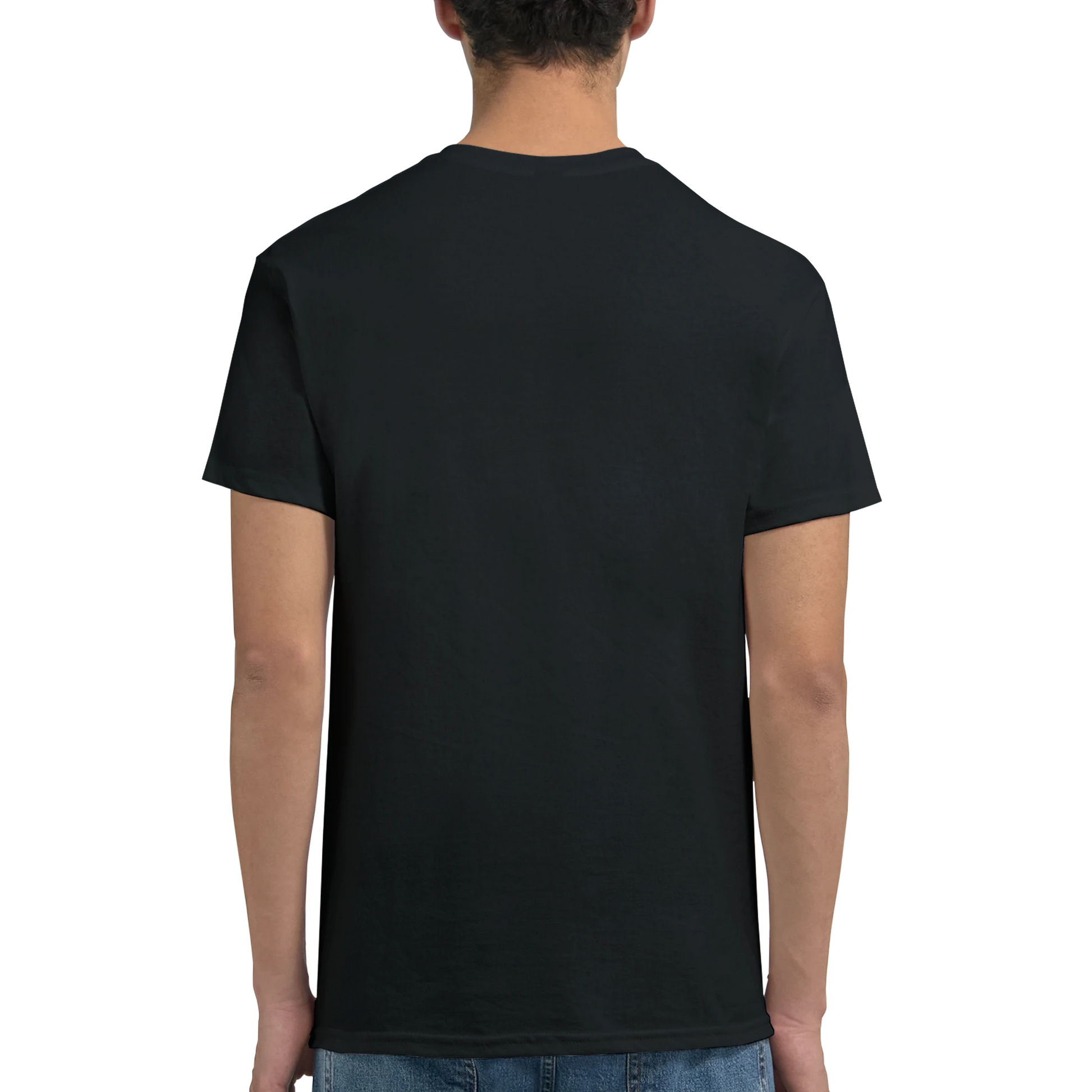 Mathura India Unisex Travel T-Shirt featuring a man from the back perfect for travelers and gift seekers