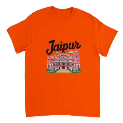 orange Jaipur India Unisex Travel T-Shirt perfect for travelers and gift seekers