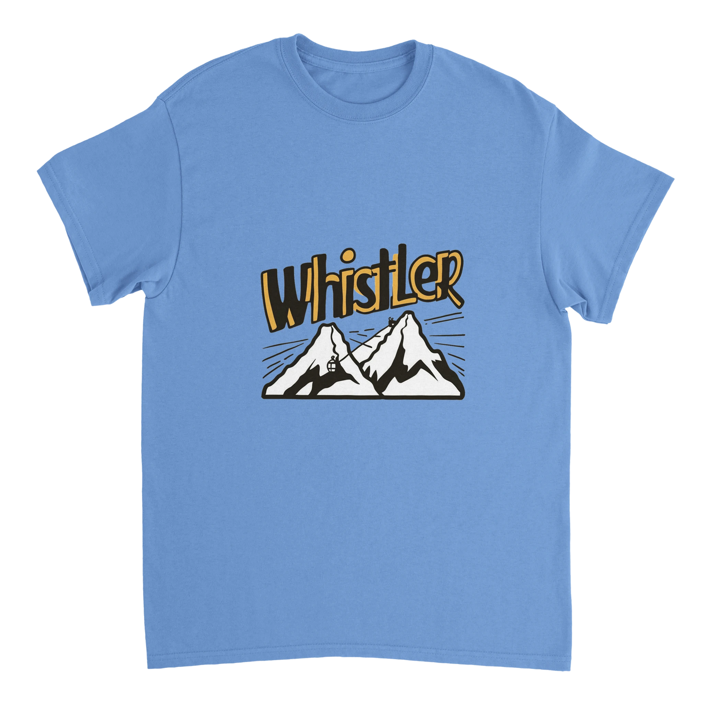 carolina blue Whistler Canada Unisex Travel T-Shirt perfect for travelers and gift seekers