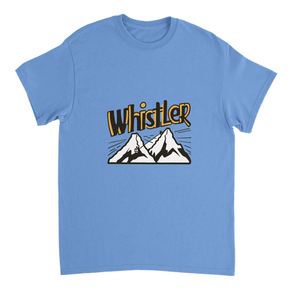 carolina blue Whistler Canada Unisex Travel T-Shirt perfect for travelers and gift seekers