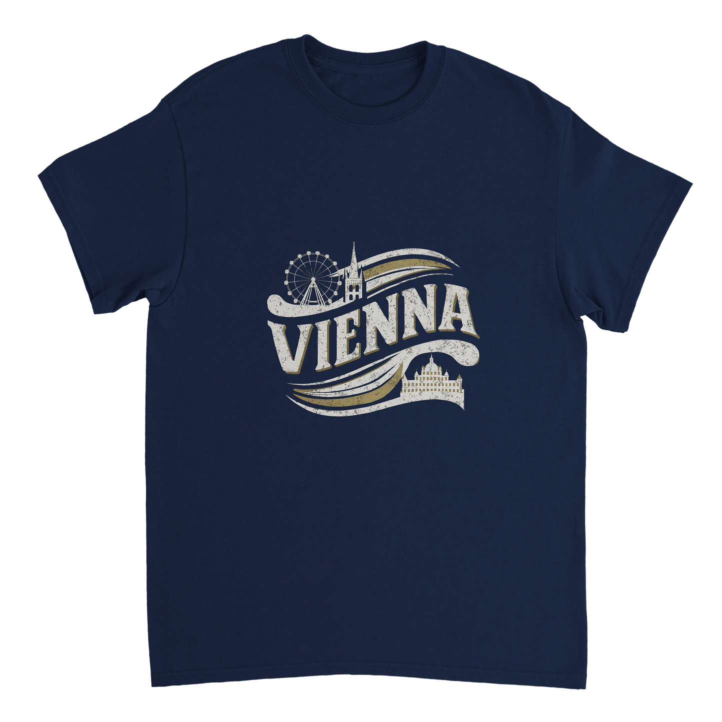 navy Vienna Austria Unisex Travel T-Shirt perfect for travelers and gift seekers