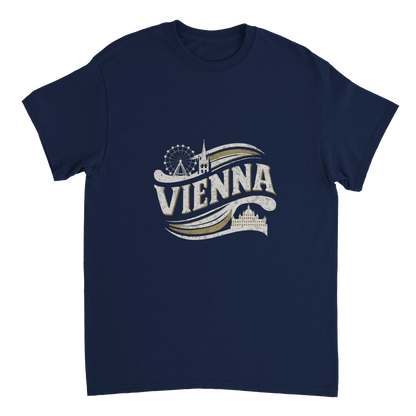 navy Vienna Austria Unisex Travel T-Shirt perfect for travelers and gift seekers
