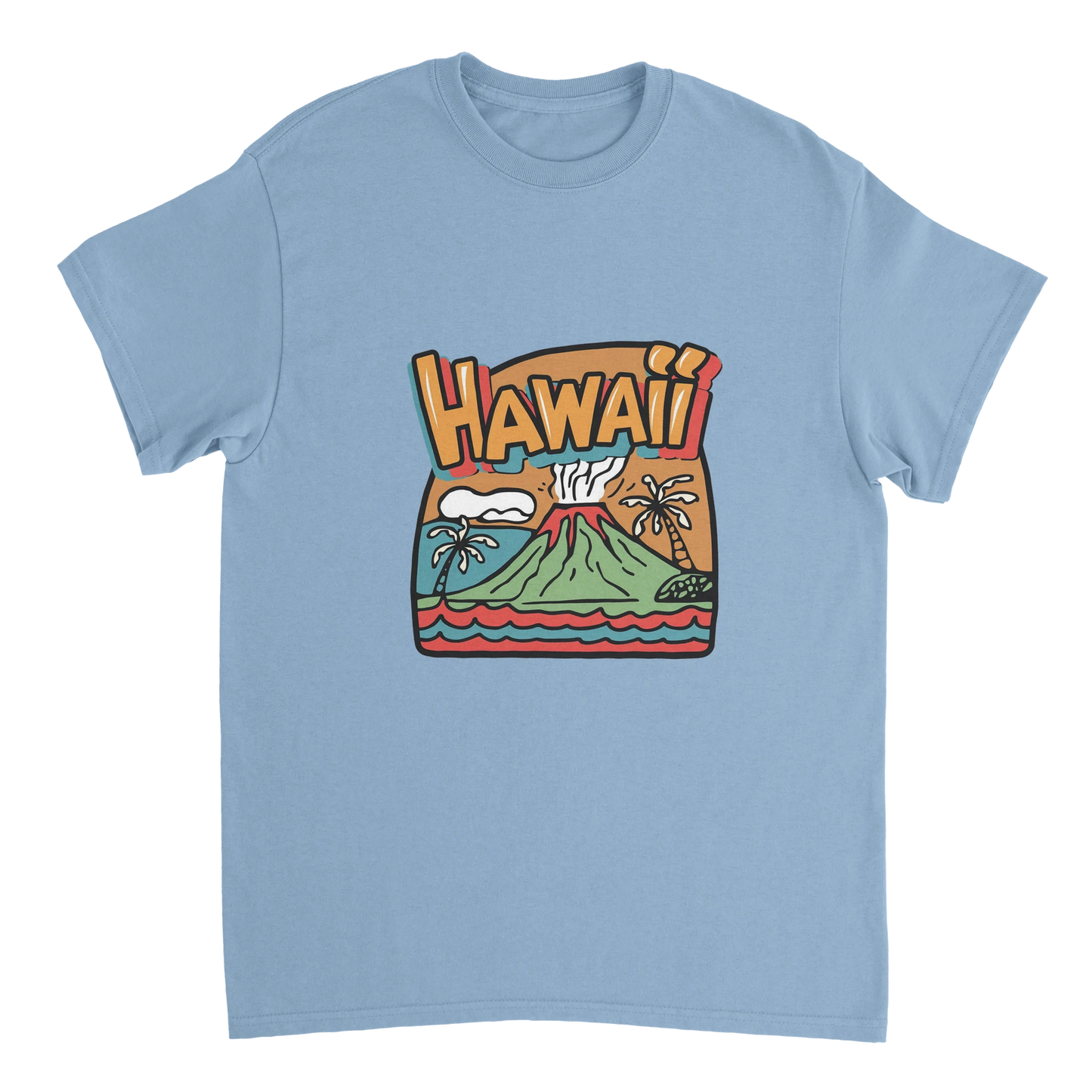 light blue Hawaii Unisex Travel T-Shirt perfect for travelers and gift seekers