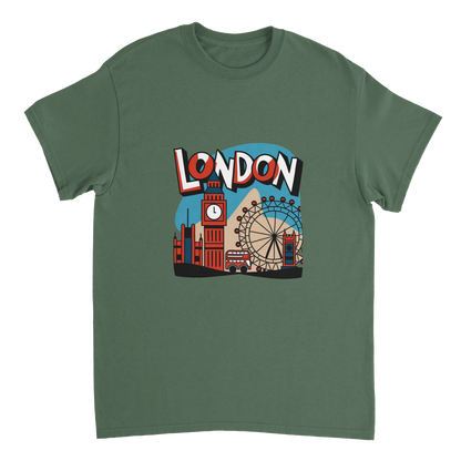 military green London England Unisex Travel T-Shirt perfect for travelers and gift seekers
