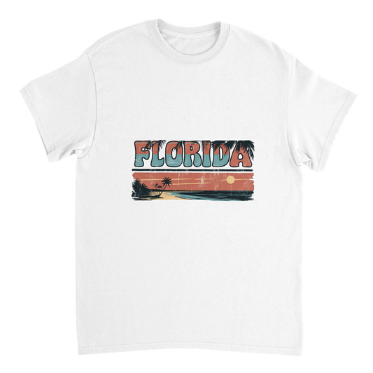 white Florida USA Unisex Travel T-Shirt perfect for travelers and gift seekers