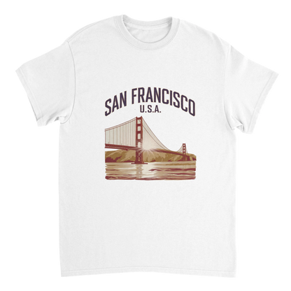 white San Francisco USA Unisex Travel T-Shirt perfect for travelers and gift seekers