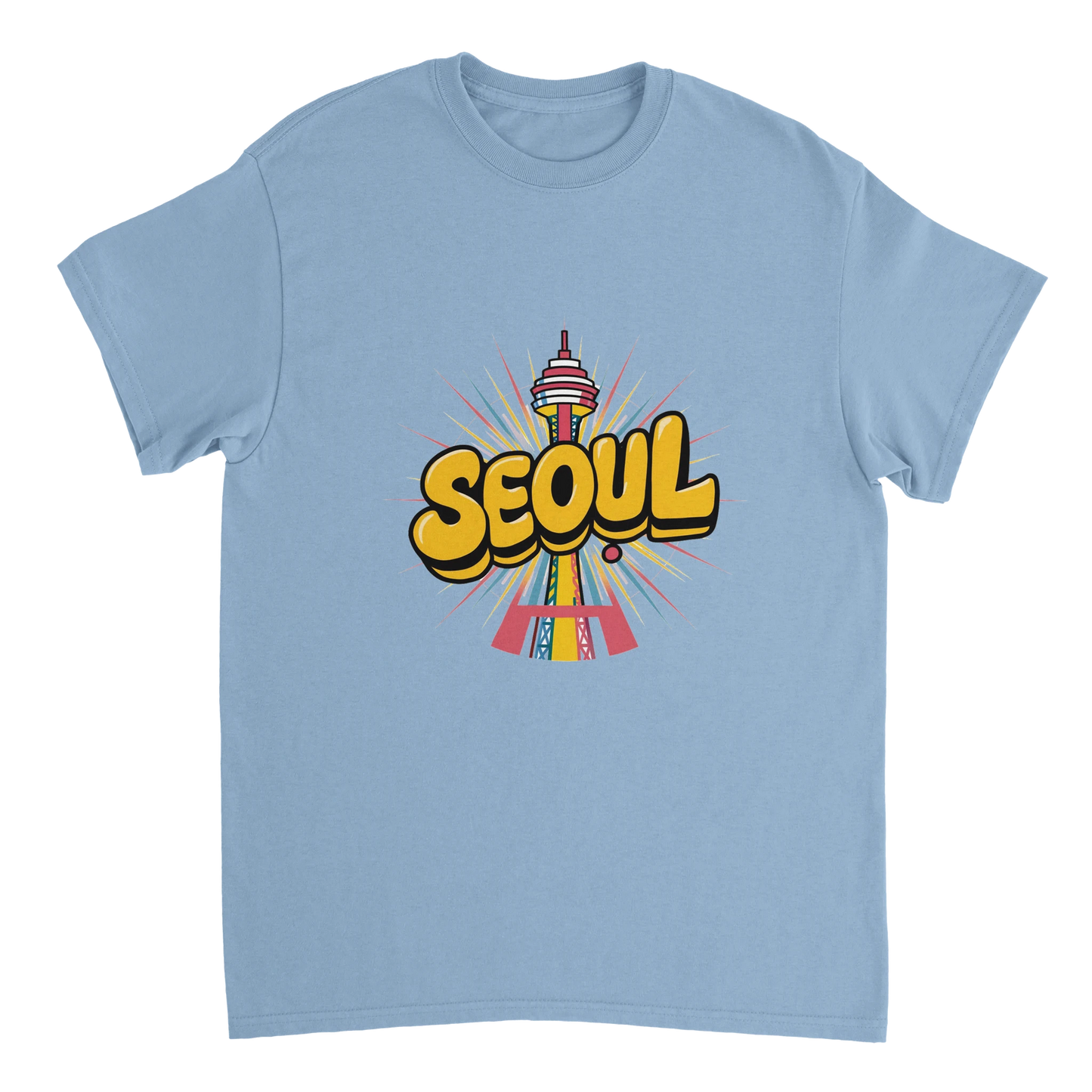 light blue Seoul South Korea Unisex Travel T-Shirt perfect for travelers and gift seekers