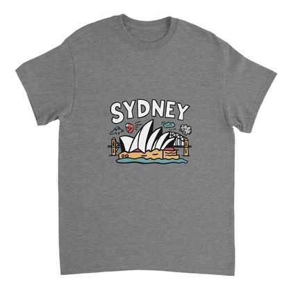 sport grey Sydney Australia Unisex Travel T-Shirt perfect for travelers and gift seekers