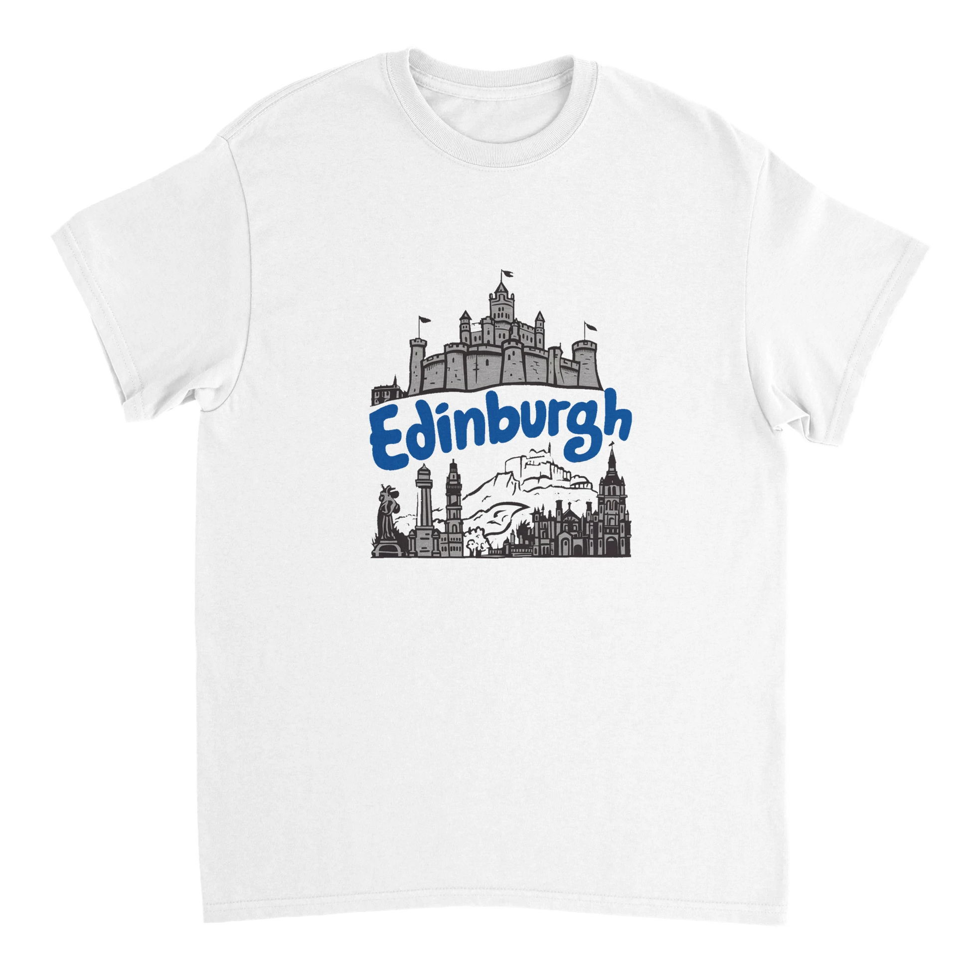white Edinburgh Scotland Unisex Travel T-Shirt perfect for travelers and gift seekers