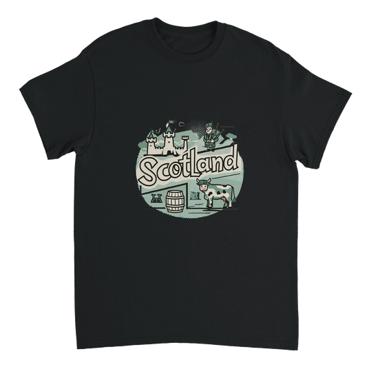 black Scotland Unisex Travel T-Shirt perfect for travelers and gift seekers