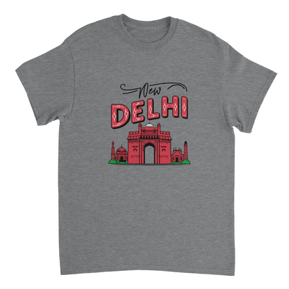 sport grey New Delhi India Unisex Travel T-Shirt perfect for travelers and gift seekers