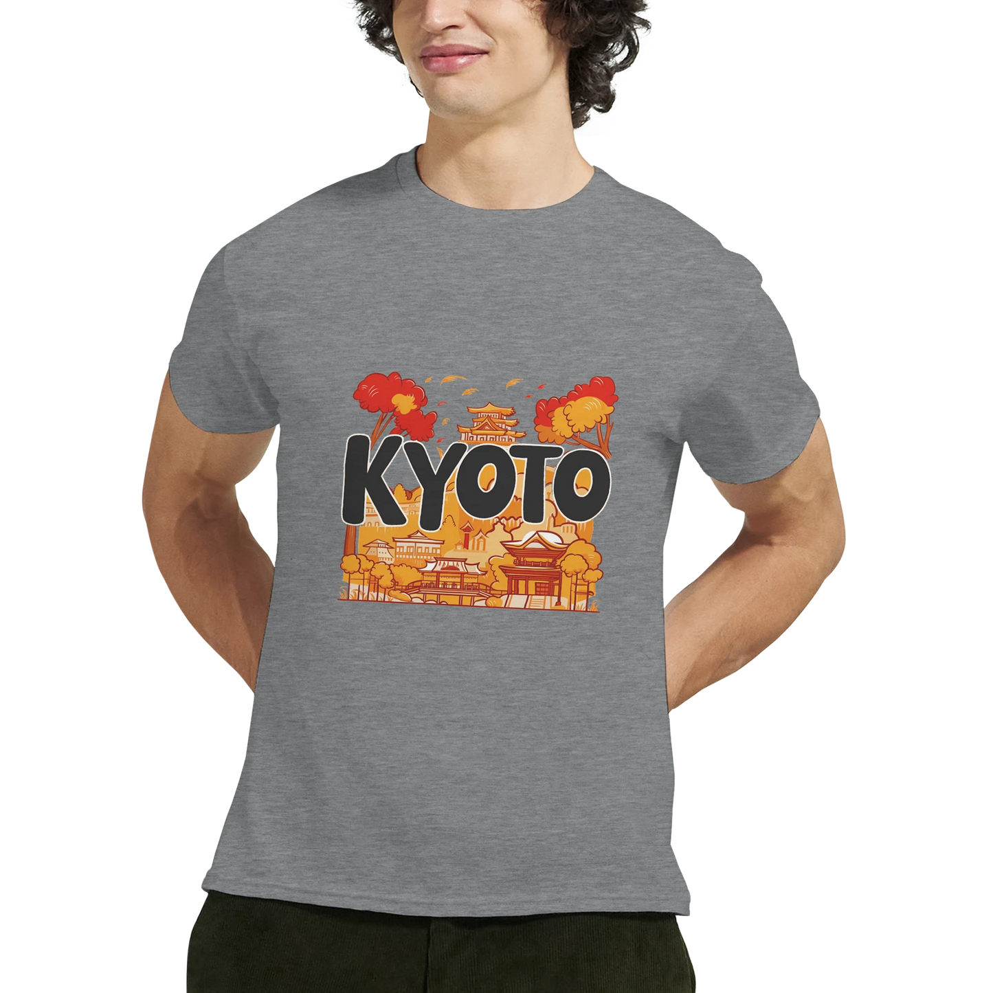 Kyoto Japan Unisex Travel T-Shirt featuring a man perfect for travelers and gift seekers