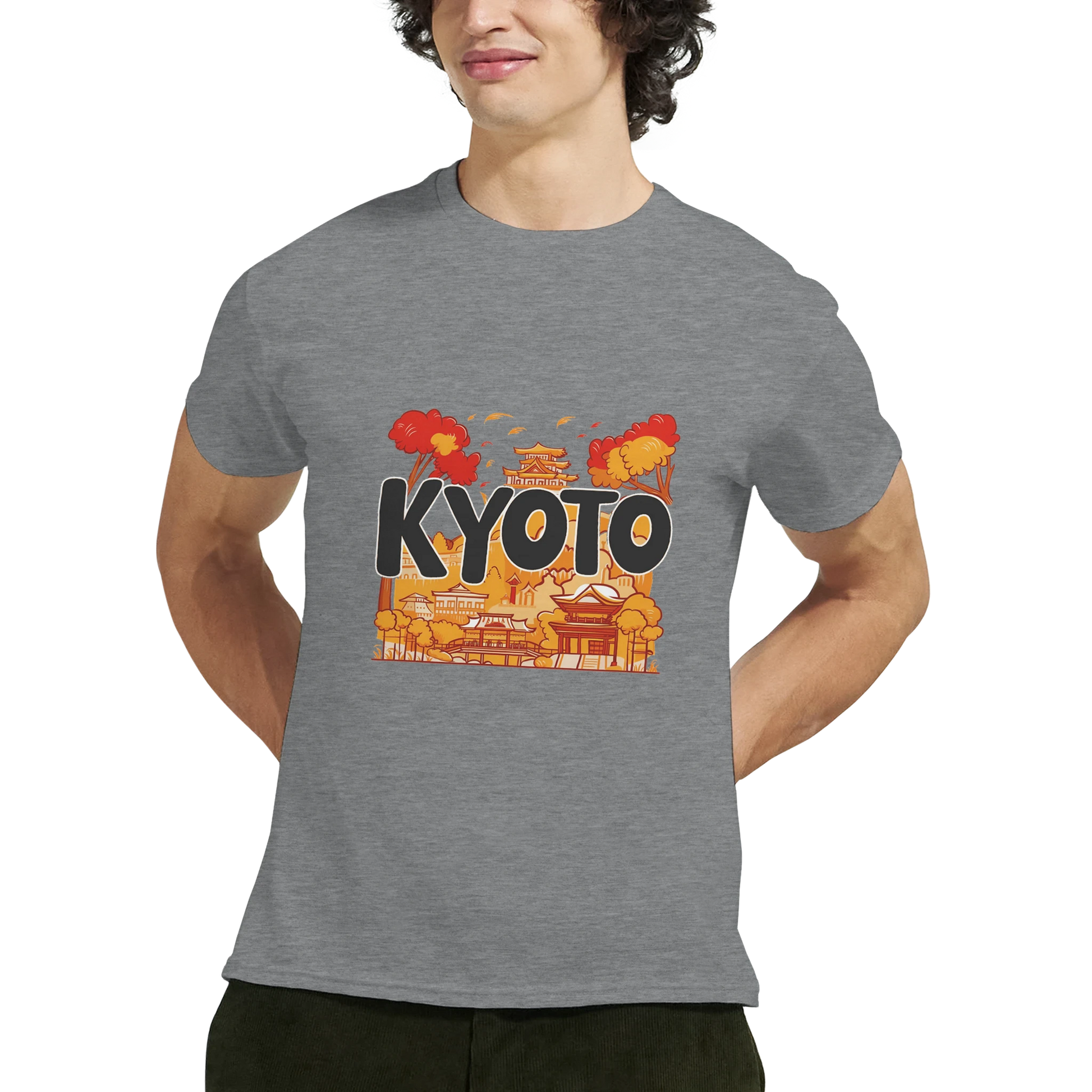 Kyoto Japan Unisex Travel T-Shirt featuring a man perfect for travelers and gift seekers